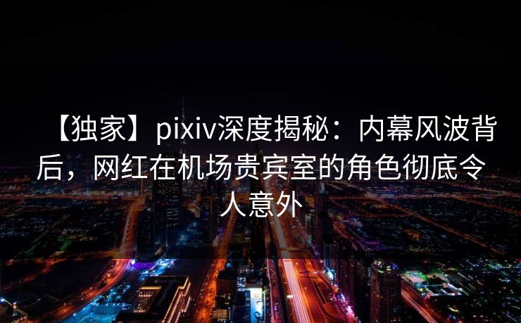 【独家】pixiv深度揭秘：内幕风波背后，网红在机场贵宾室的角色彻底令人意外