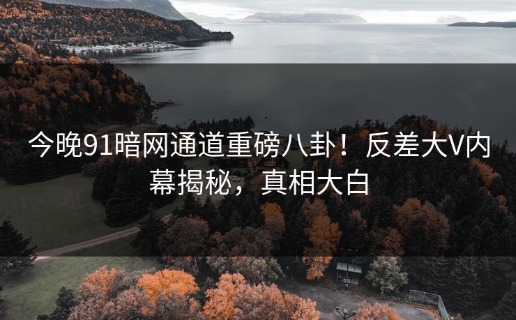 今晚91暗网通道重磅八卦！反差大V内幕揭秘，真相大白