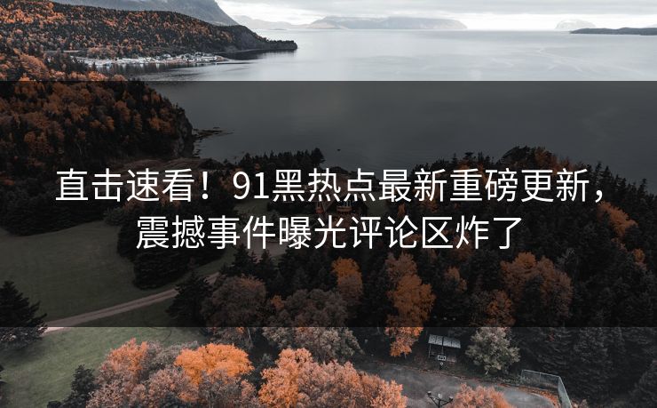 直击速看！91黑热点最新重磅更新，震撼事件曝光评论区炸了