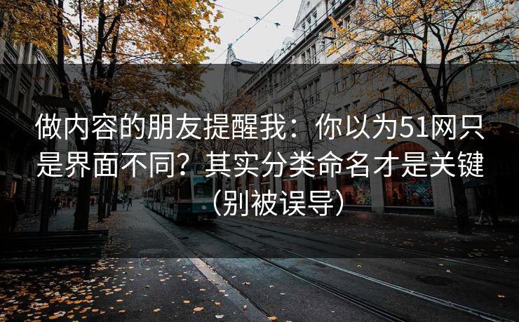 做内容的朋友提醒我：你以为51网只是界面不同？其实分类命名才是关键（别被误导）